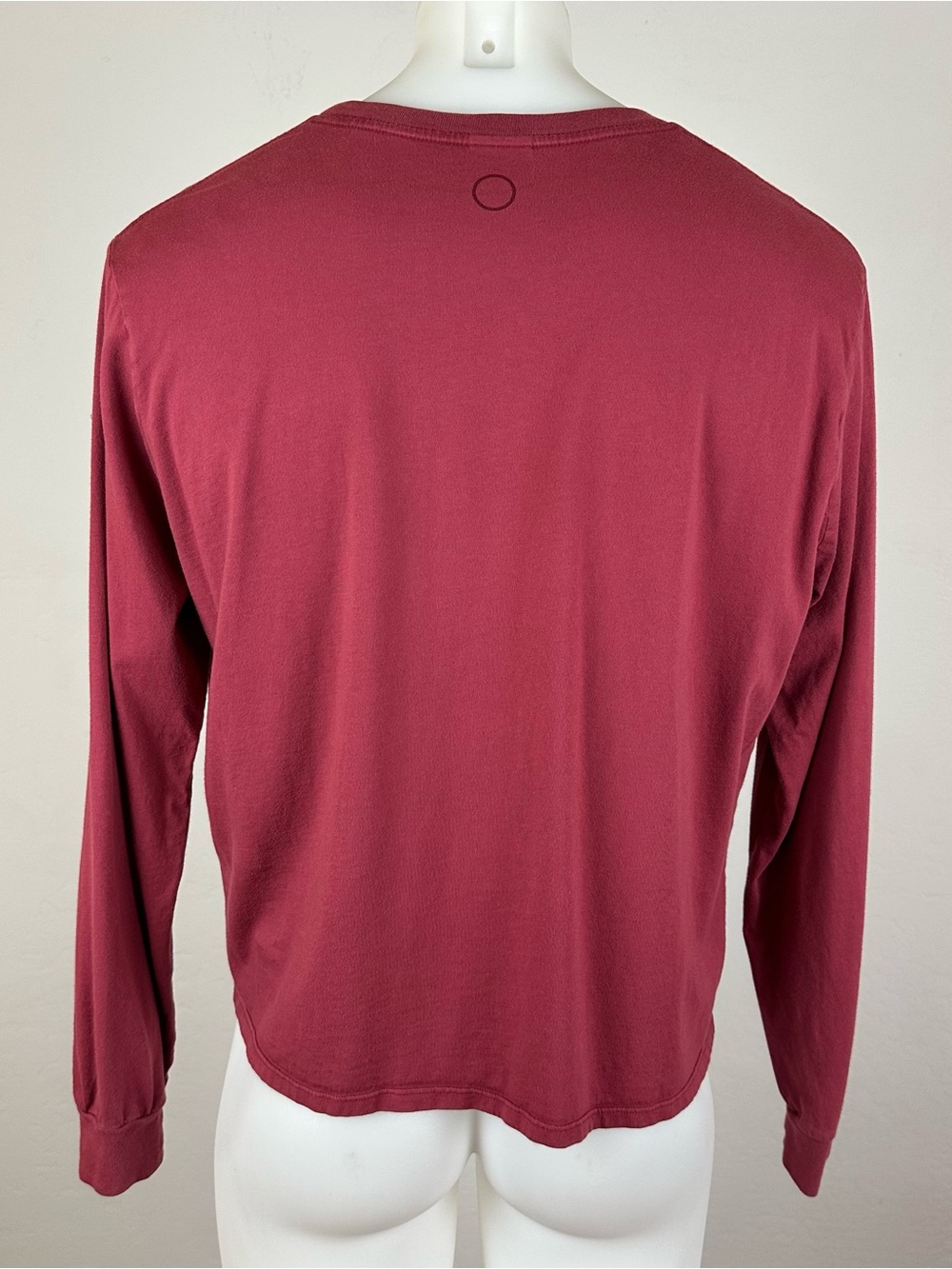 Outdoor Voices Men's Cloudknit Long-Sleeve Crewneck Shirt in Rosewood - Picture 3 of 5